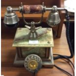 An old onyx telephone.