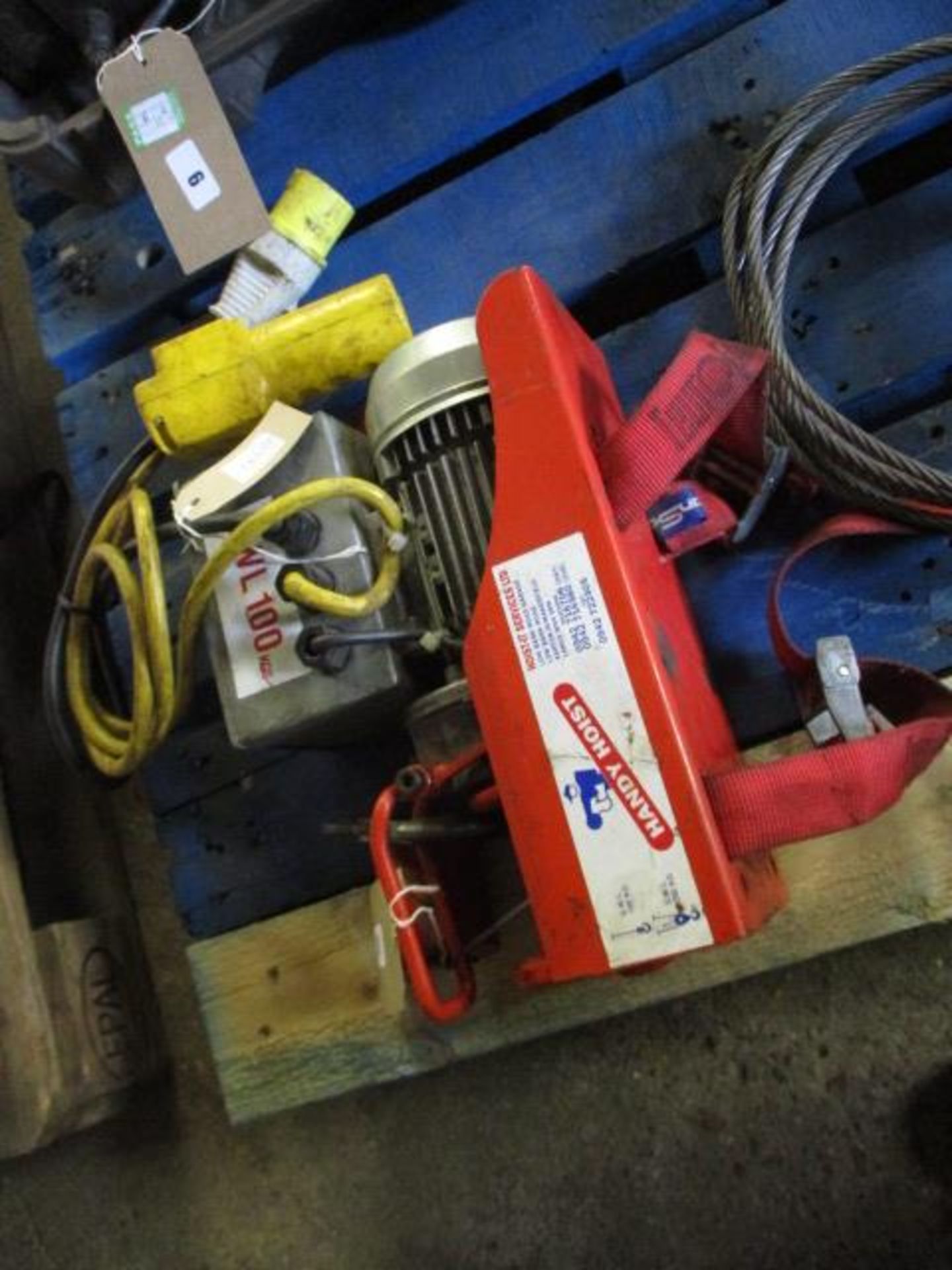 Handy Hoist, 100kg capacity electric hoist, 110V with hand controls