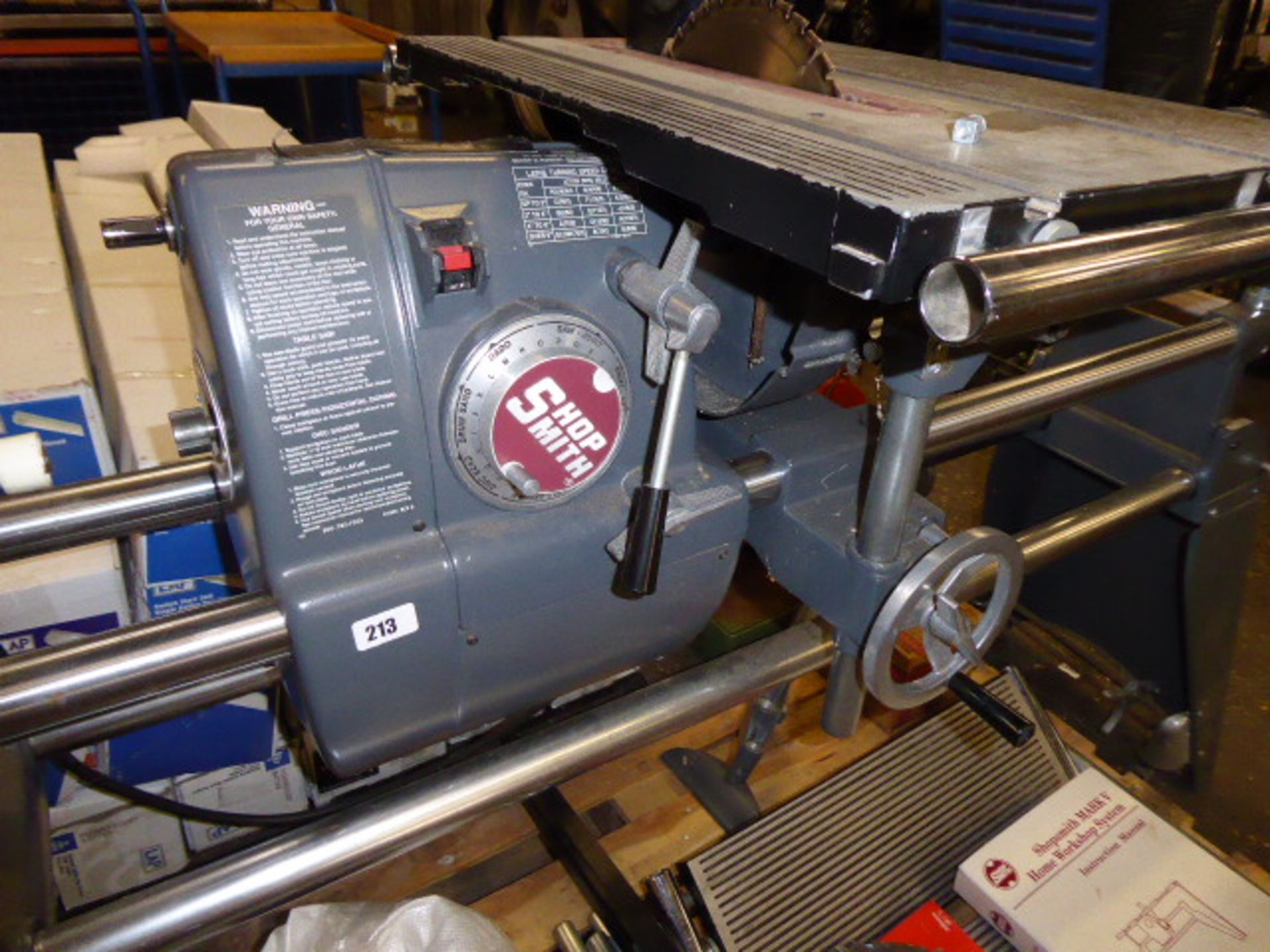 Shopsmith Mk. V 510 home work shop system combining lathe, table saw, plane, sander and the - Image 2 of 4