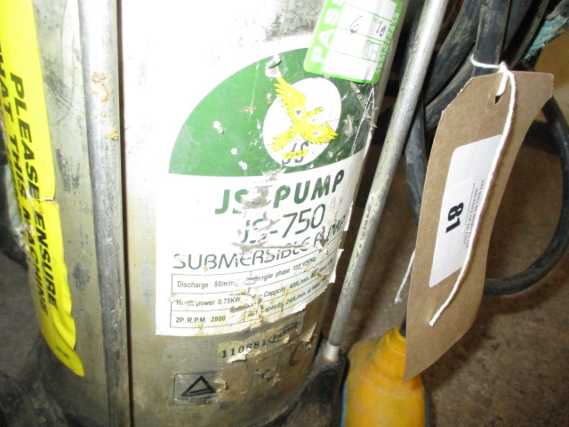(10) Large sump pump, 110V (319969) - Image 2 of 2