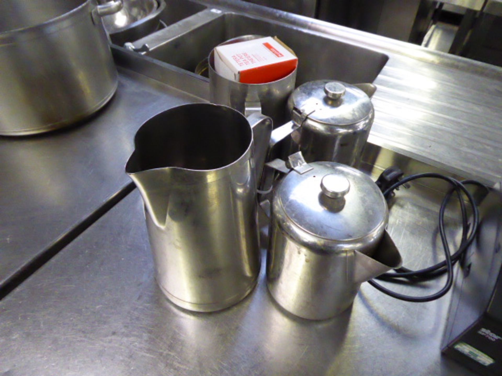 Bundle of assorted stainless steel jugs