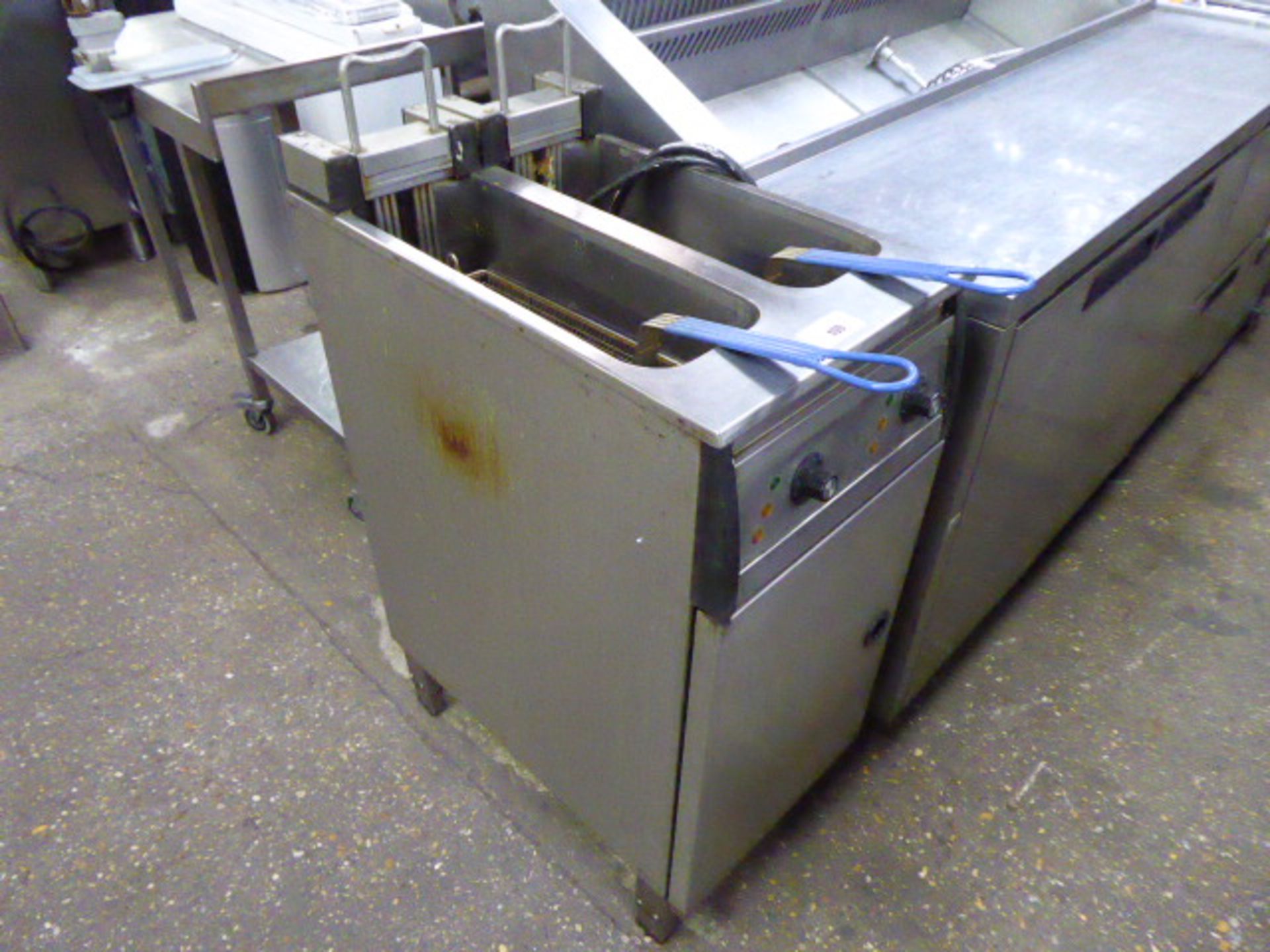 40cm electric twin well fryer with 2 baskets