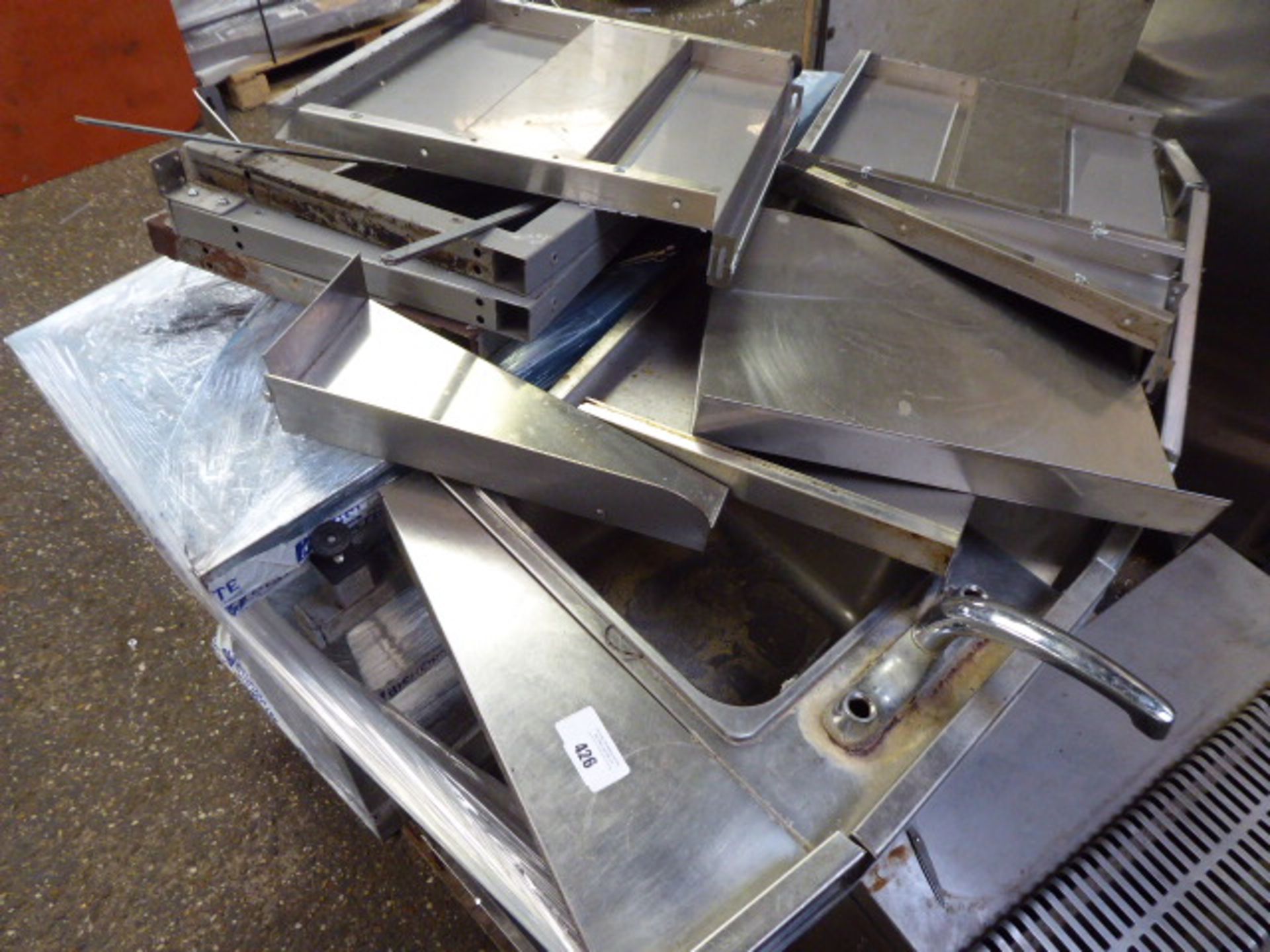 Pallet of stainless steel Back Bar tabling and sink