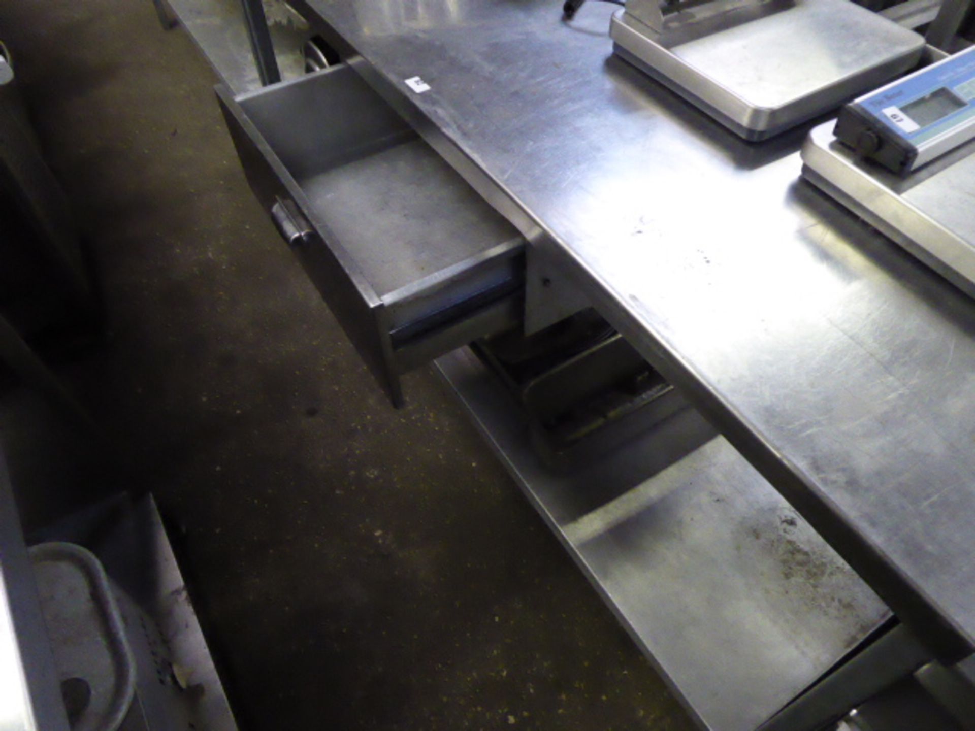 170cm stainless steel preparation table with drawer and shelf under