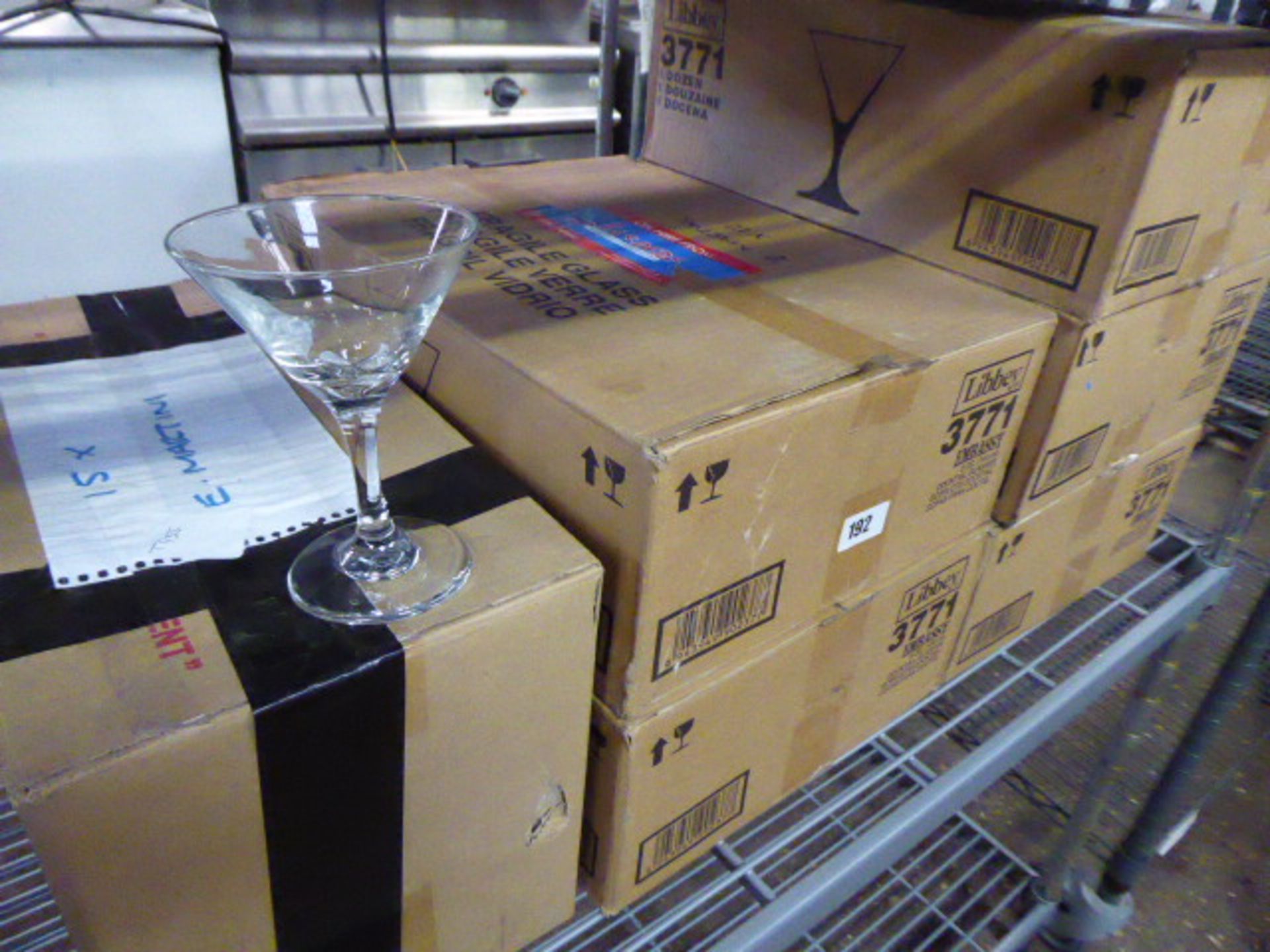 5 boxes of 12 martini glasses and 1 box of 15