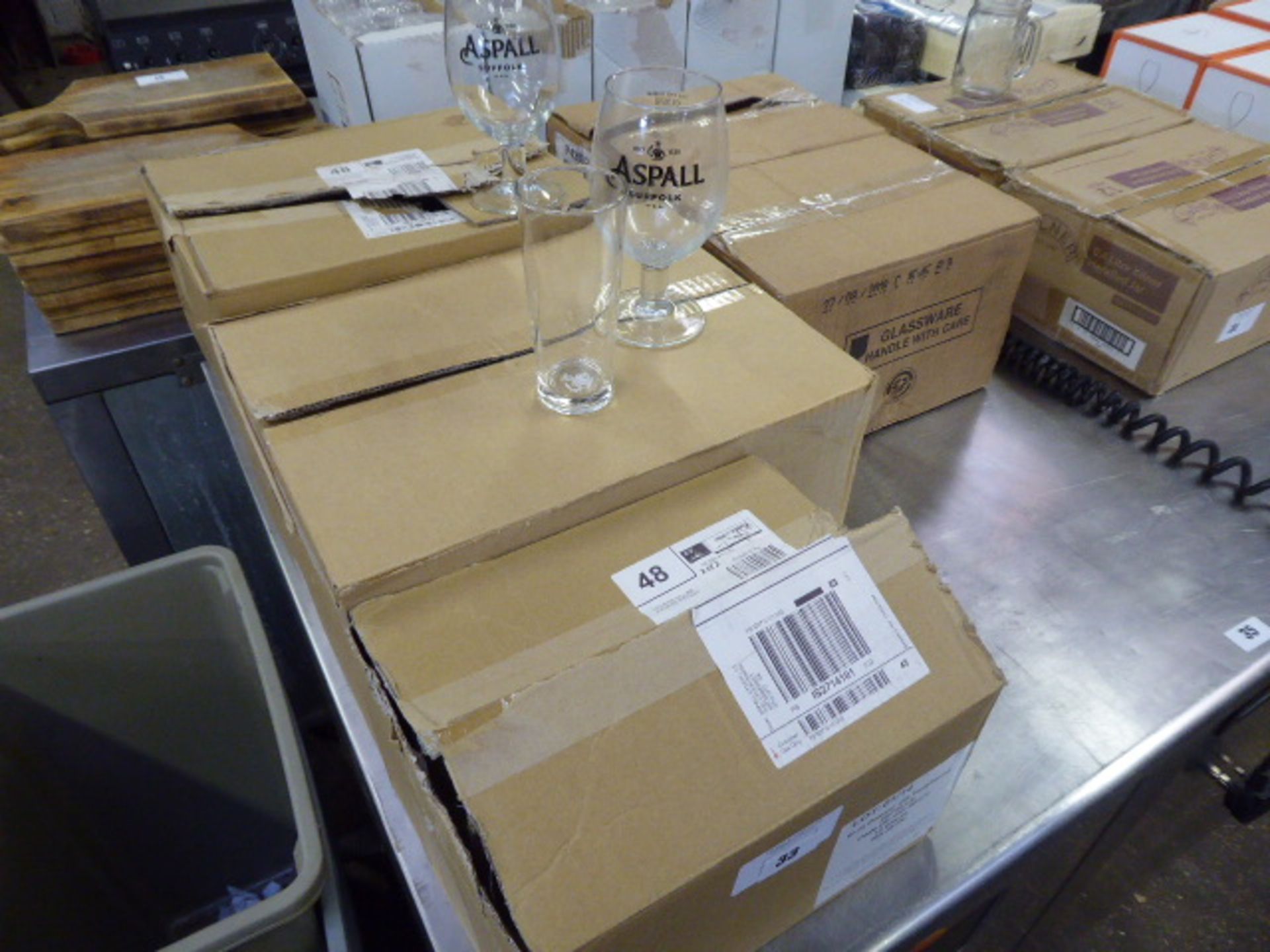 5 boxes containing branded drinking glasses, mainly Aspall - Image 2 of 2