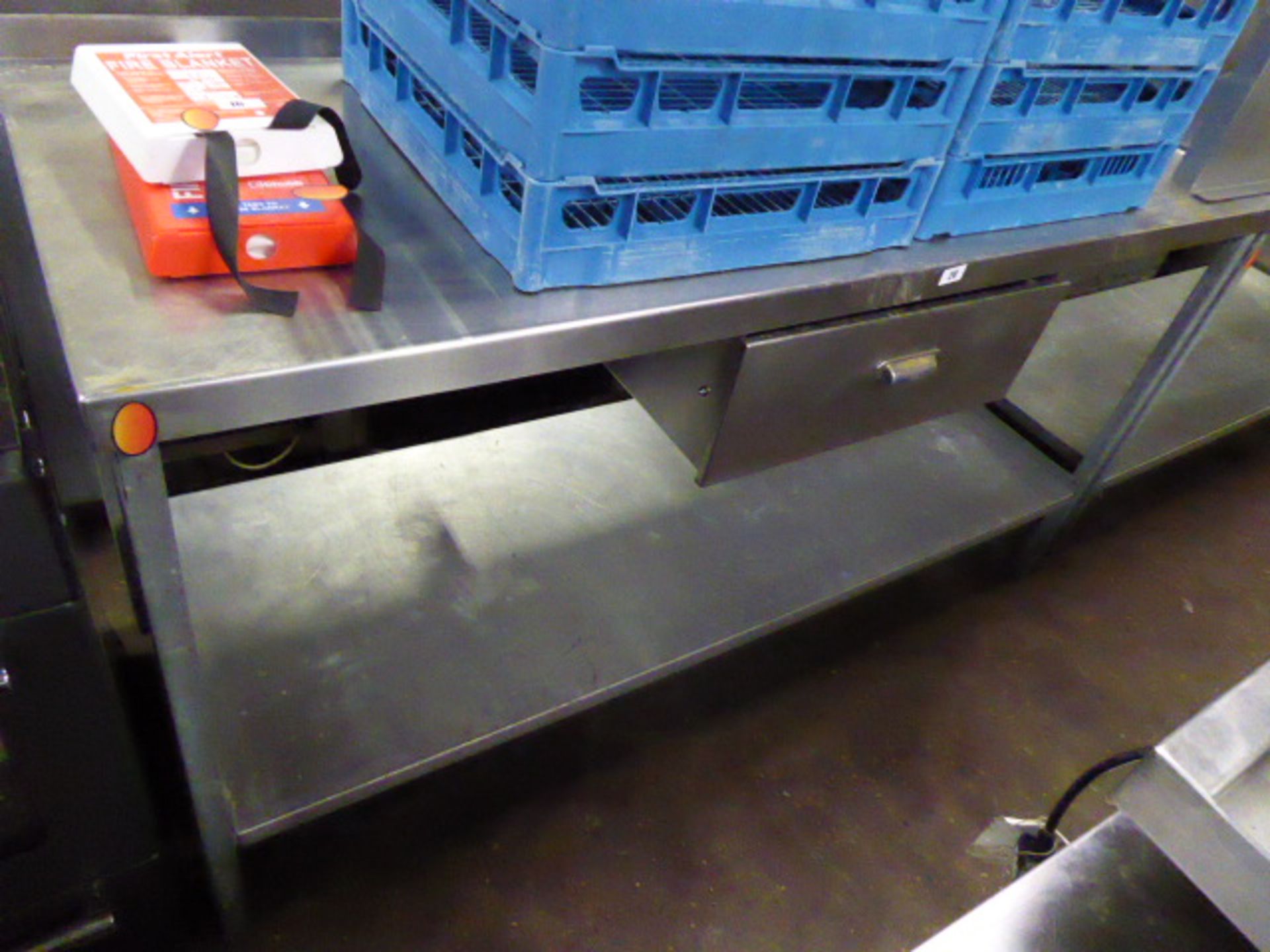 170cm stainless steel preparation table with drawer and shelf under