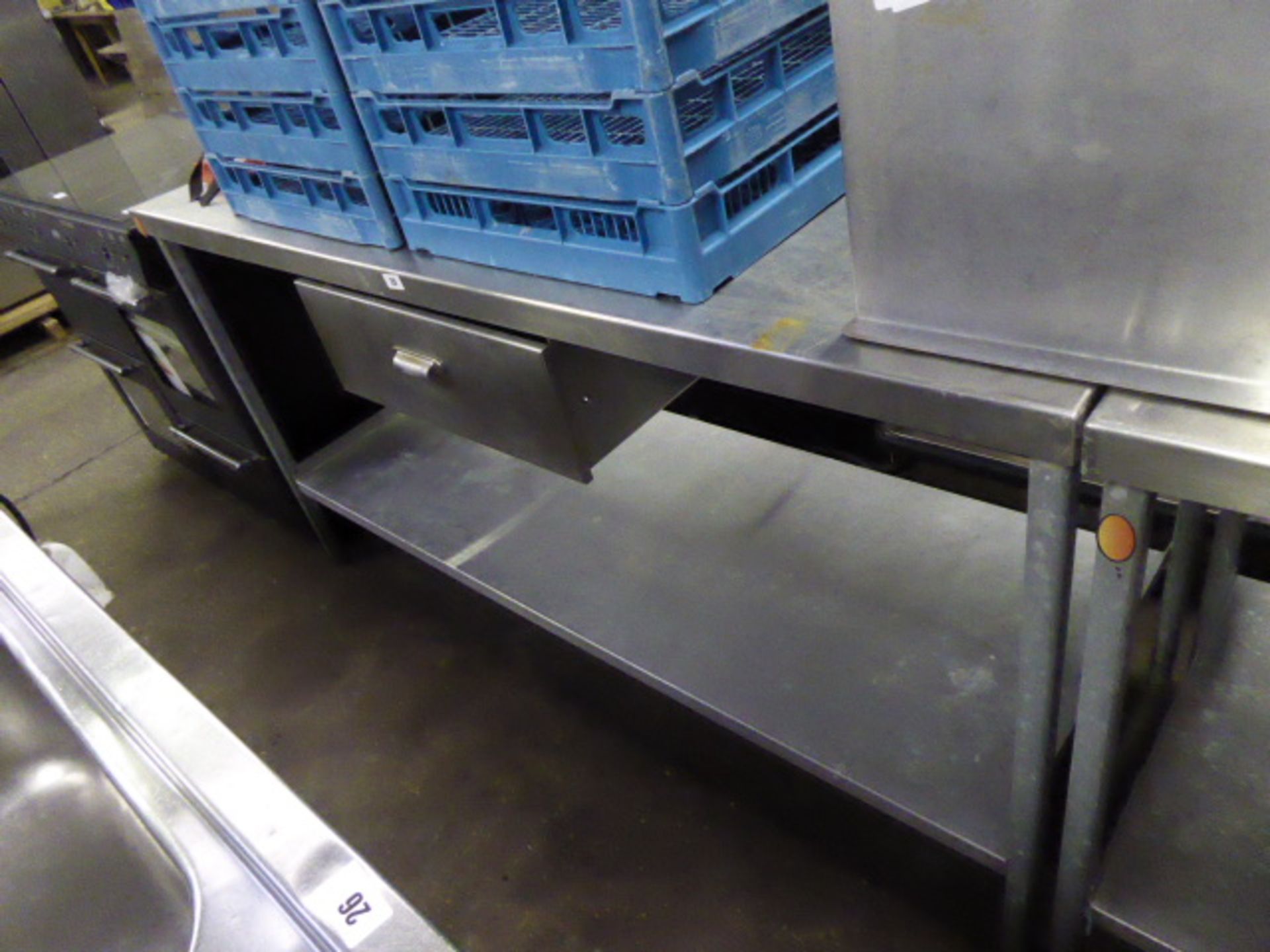 170cm stainless steel preparation table with drawer and shelf under - Image 2 of 2