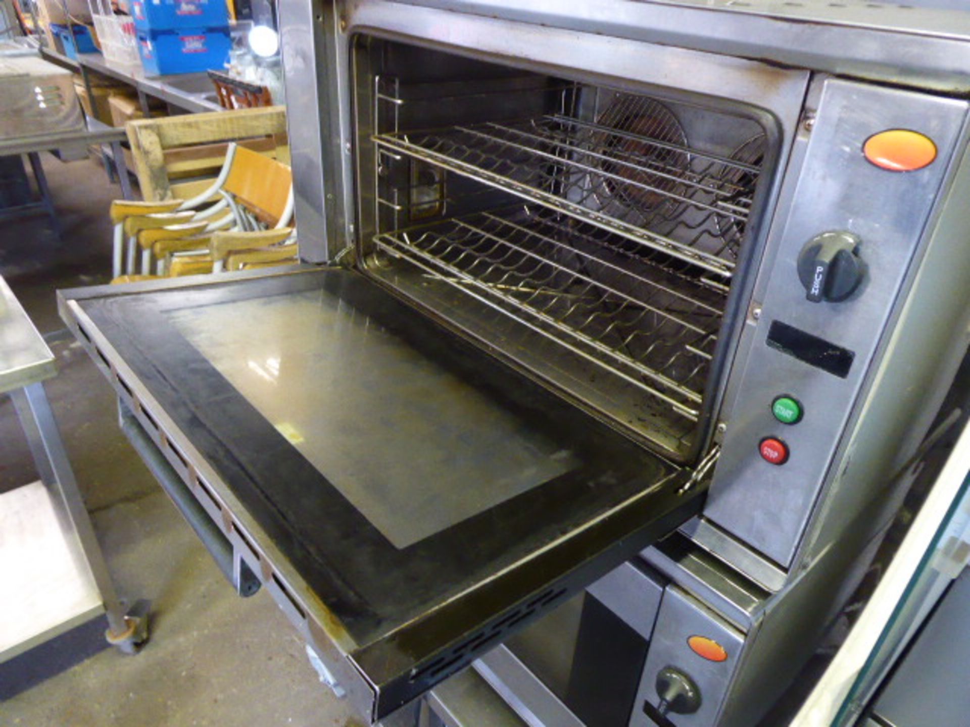 2 Smeg 90cm electric 4 shelf bench top ovens on mobile trolley - Image 2 of 2