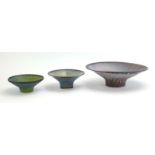 Abdo Nagi (1941-2001): a group of three footed open bowls,