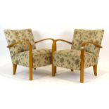 A pair of 1940's Swedish armchairs,