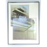 After Frank Llloyd Wright, 'Falling Water', signed by Richard… and dated '85, numbered 166/300,