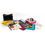 A group of ten silk fashion scarves including Richard Allan, Burberry, Italian examples etc.