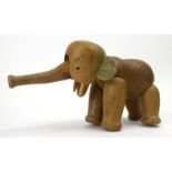 Kay Bojesen: a Danish oak articulated figure modelled as an elephant, h.