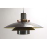 A Danish 'Leto Pendel' three-tier silvered ceiling light by Top-Lamper CONDITION REPORT: