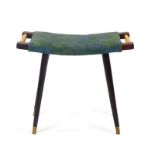 A Swedish Statte Metoden mahogany, birch and upholstered dressing table stool,