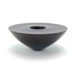 Rob Sollis (b.1966), 'On Form 2000' black lacquered squat vase with a metallic interior, h. 7 cm, d.