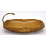 Aldo Tura for Macablo, a carved wooden bowl with a brass tubular handle,