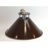 A Danish brown enamelled pendant ceiling light of open form CONDITION REPORT: