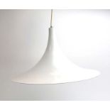 An Aka white enamelled ceiling light of open form CONDITION REPORT: Working order