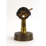 A brass cigar cutter in the form of a chadburn/engine order telegraph, h.