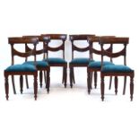 A set of six Regency mahogany dining chairs,