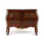 A Louis XV-style walnut, kingwood and gilt metal mounted commode,