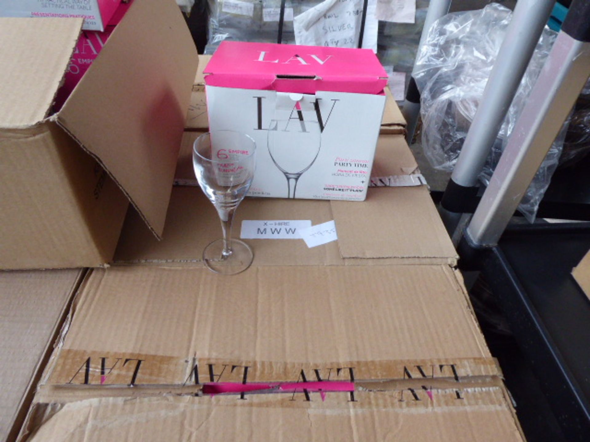 24 boxes of 6 LAV wine glasses