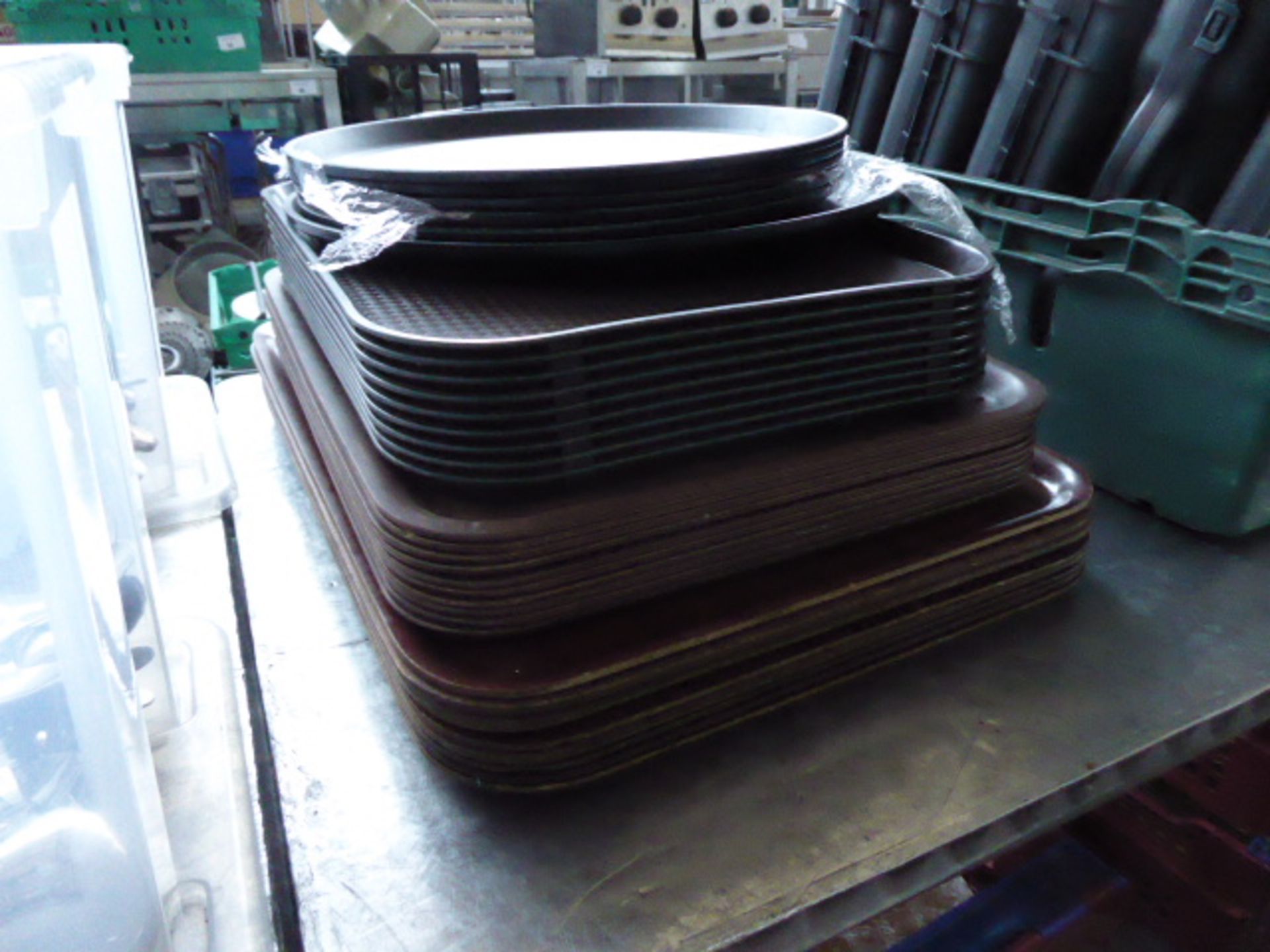 Stack of assorted serving trays - Image 2 of 2