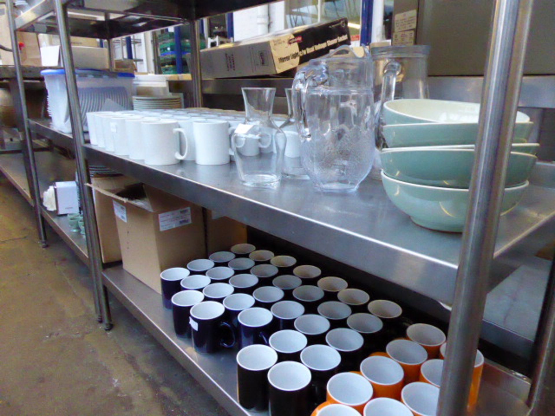 The contents of 2 pot racks to include glassware, crockery, mugs, bowls etc - Image 3 of 4