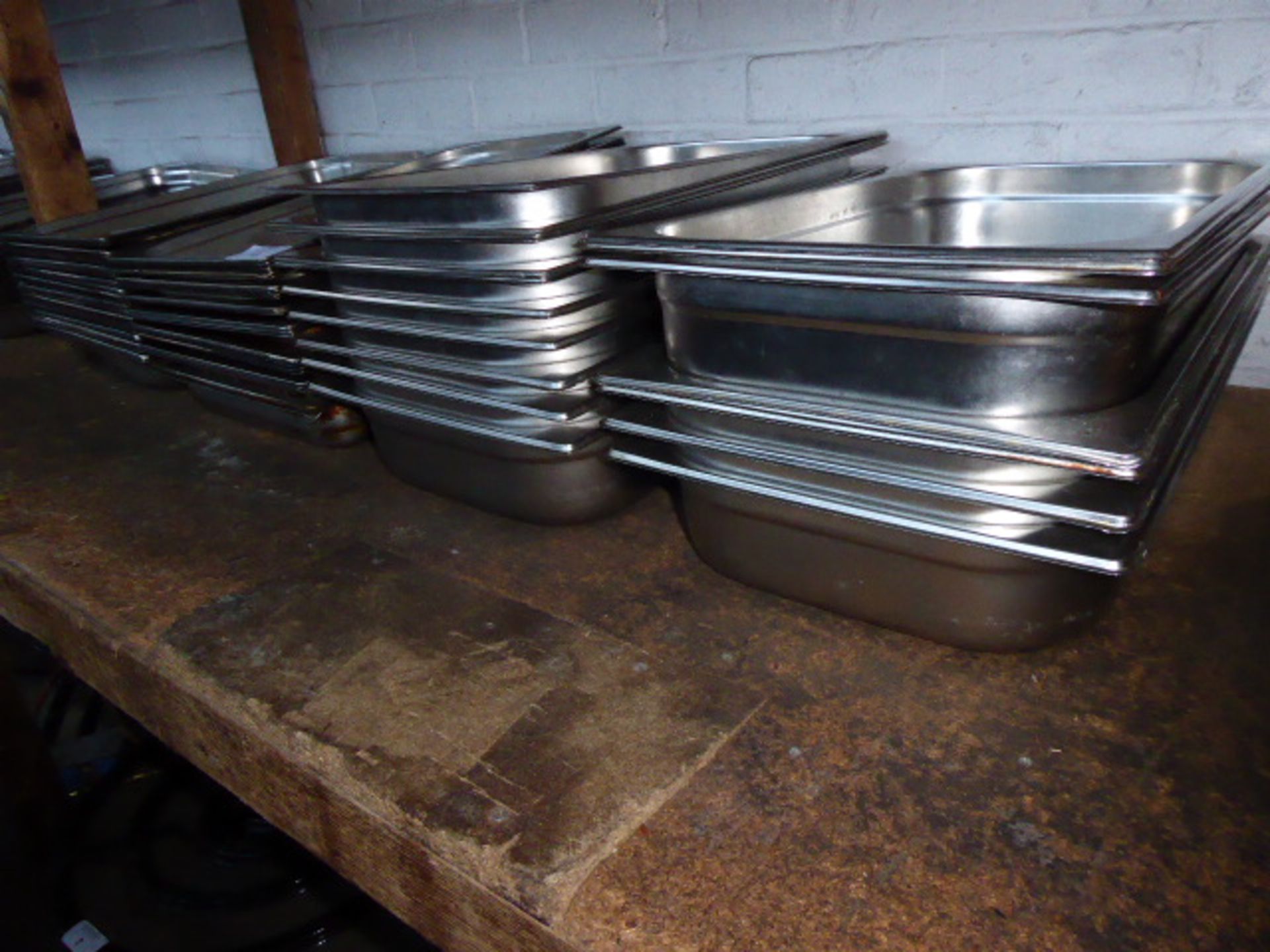Approximately sixty stainless steel shallow Gastronorm pans - Image 2 of 2