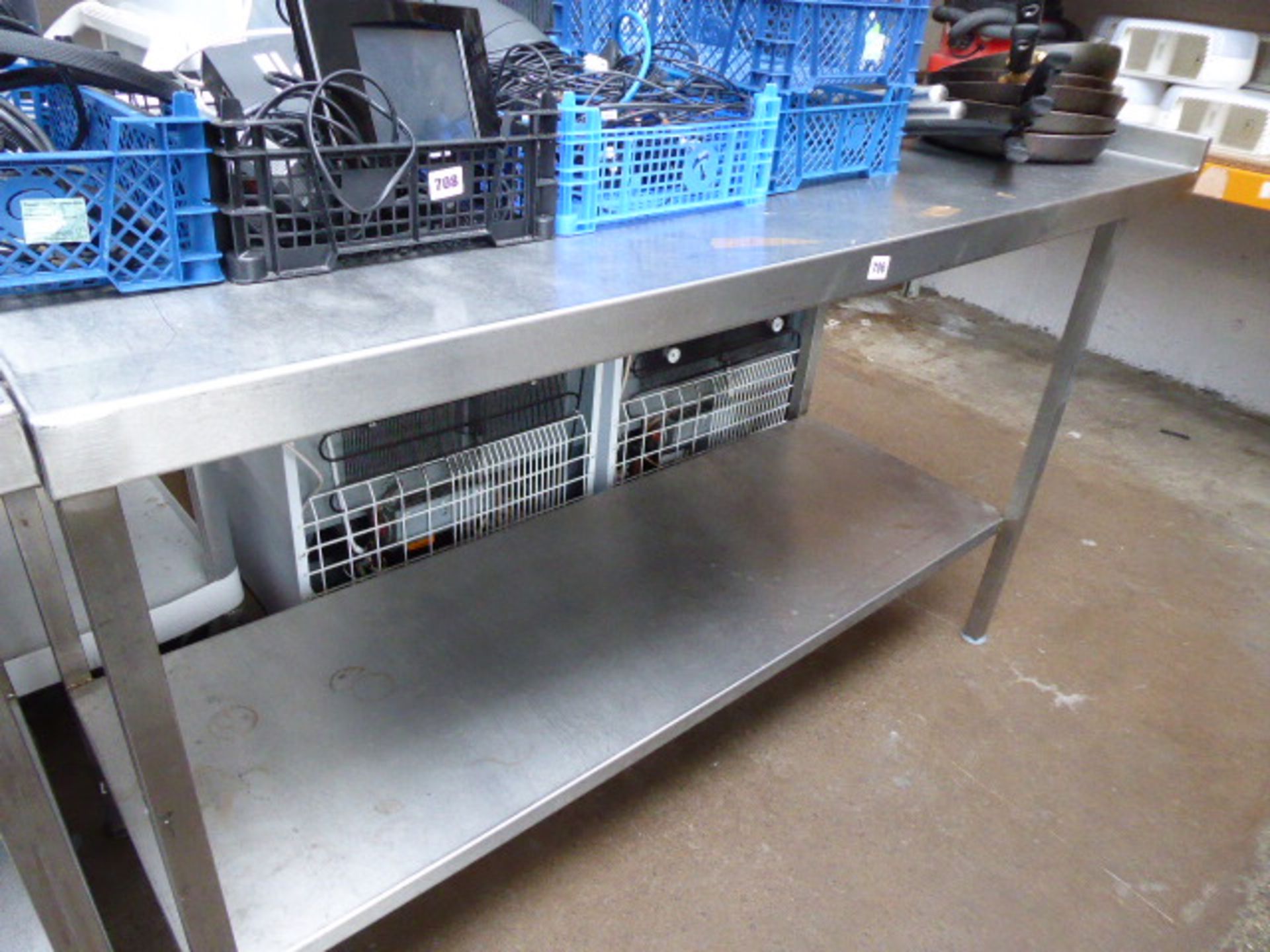 160cm stainless steel preparation table with shelf under