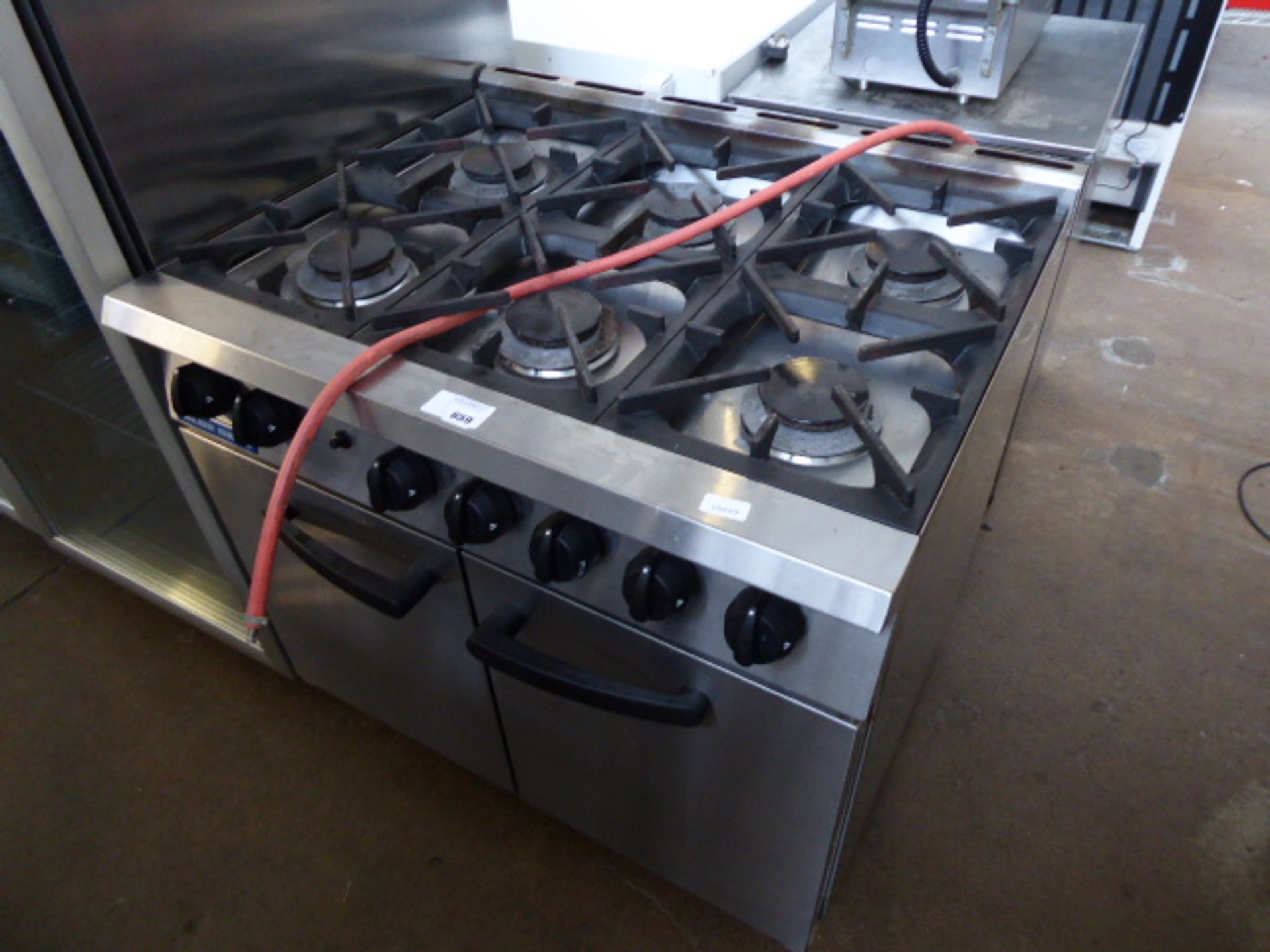 90cm LPG Blueseal 6 burner cooker with 2 door oven under