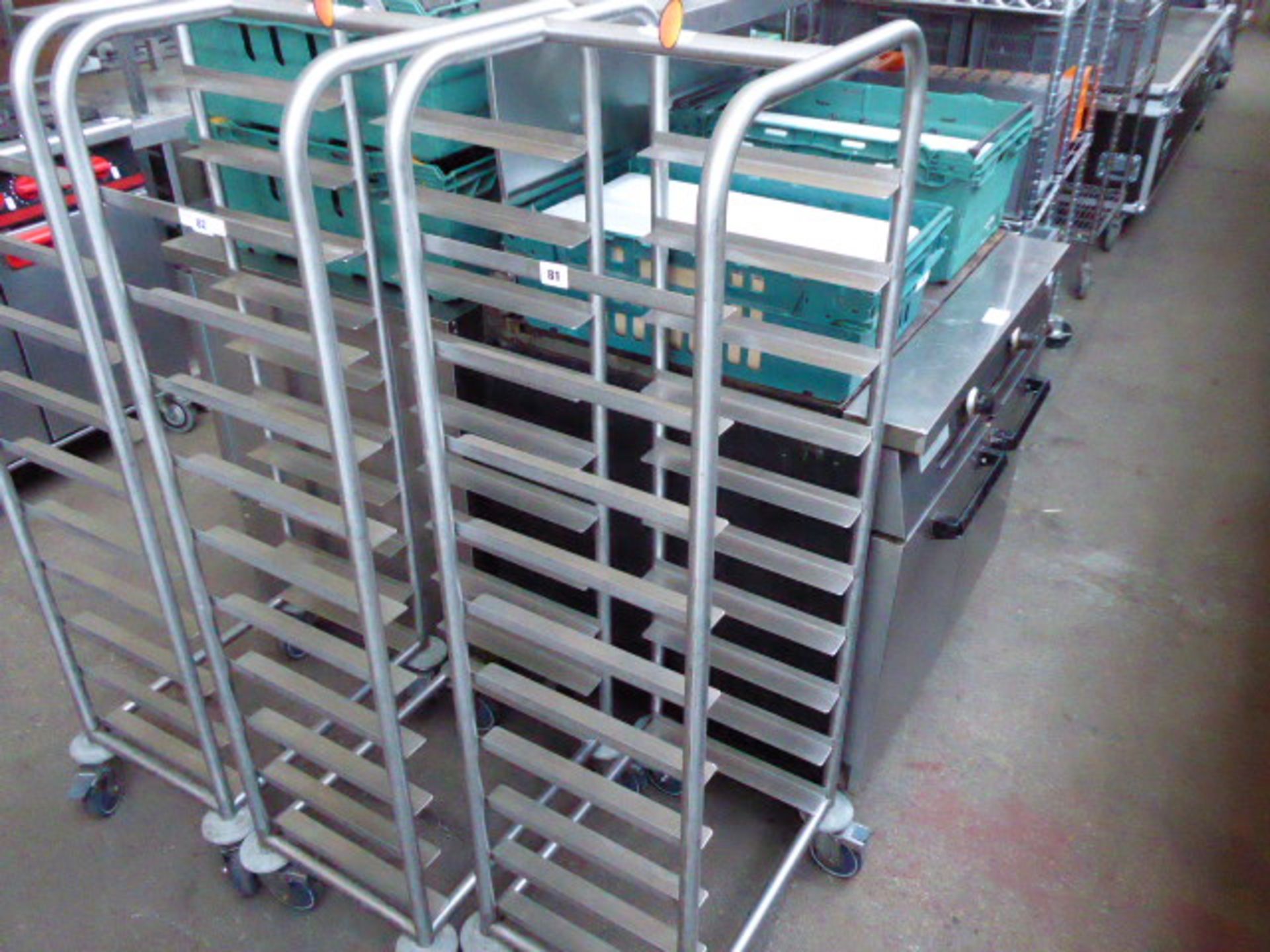 Ten tier mobile tray clearing trolley