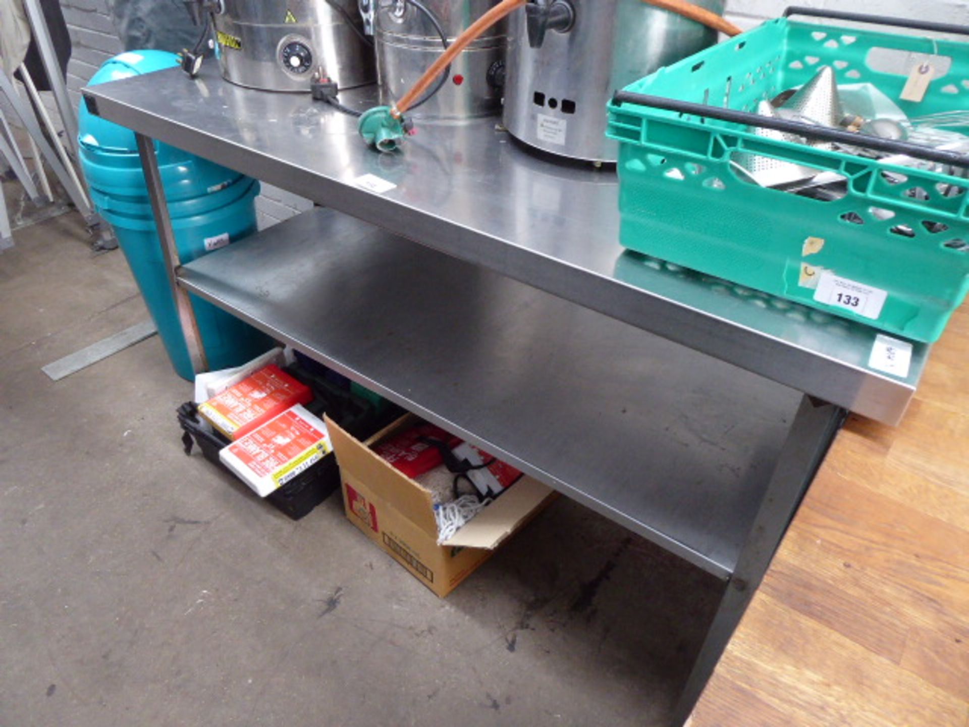 150cm stainless steel preparation table with shelf under