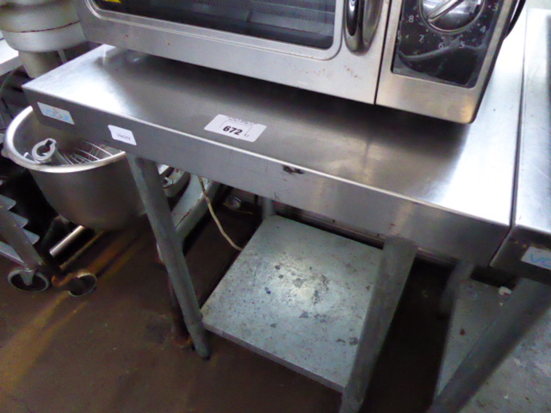 60cm stainless steel preparation table with shelf under