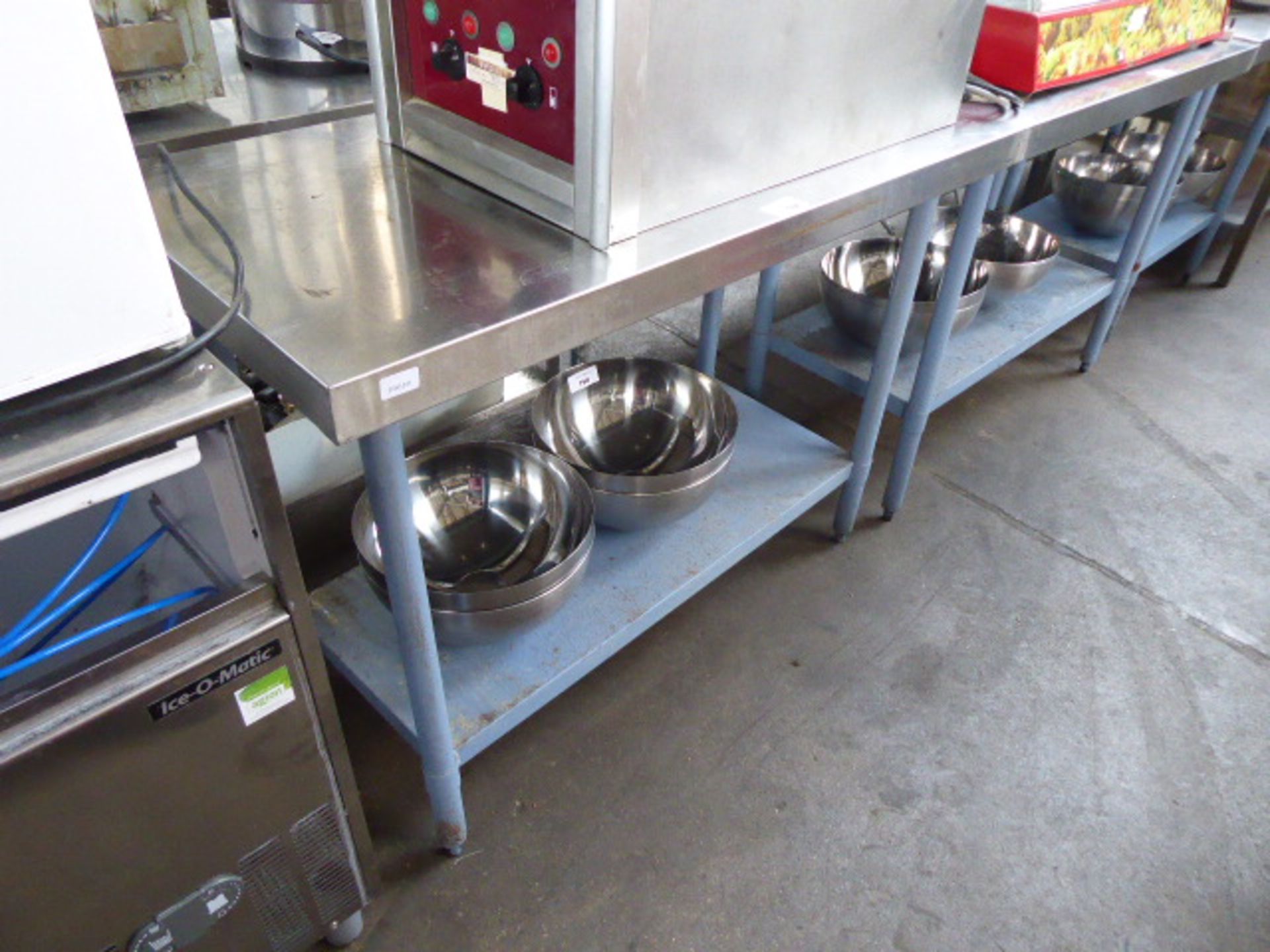 120cm stainless steel preparation table with shelf under