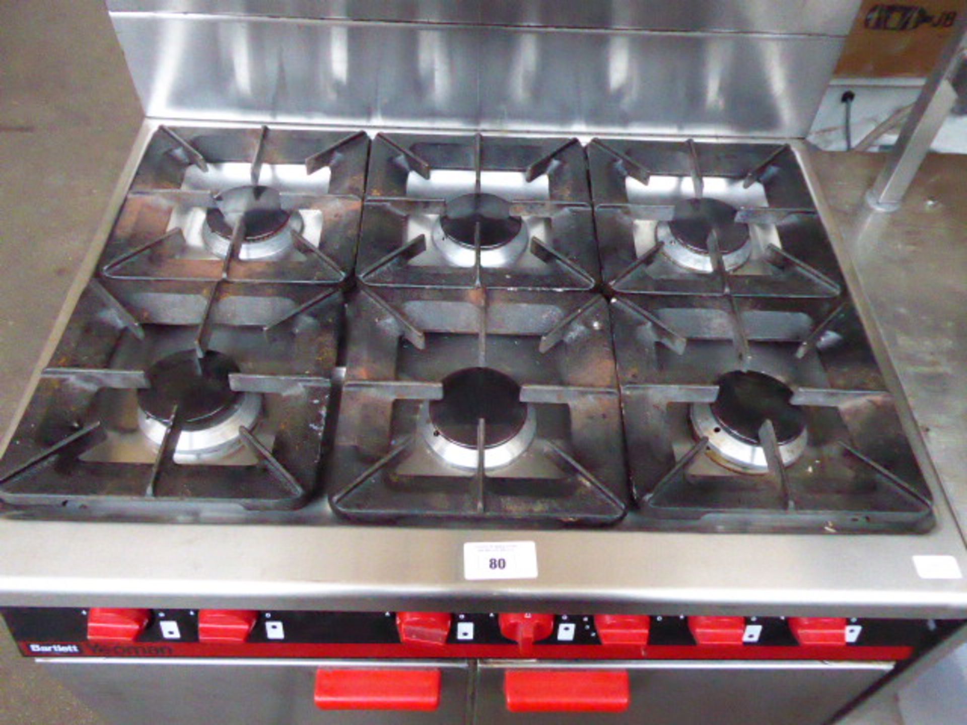 90cm gas Bartlett Yeoman six burner cook with double door oven under