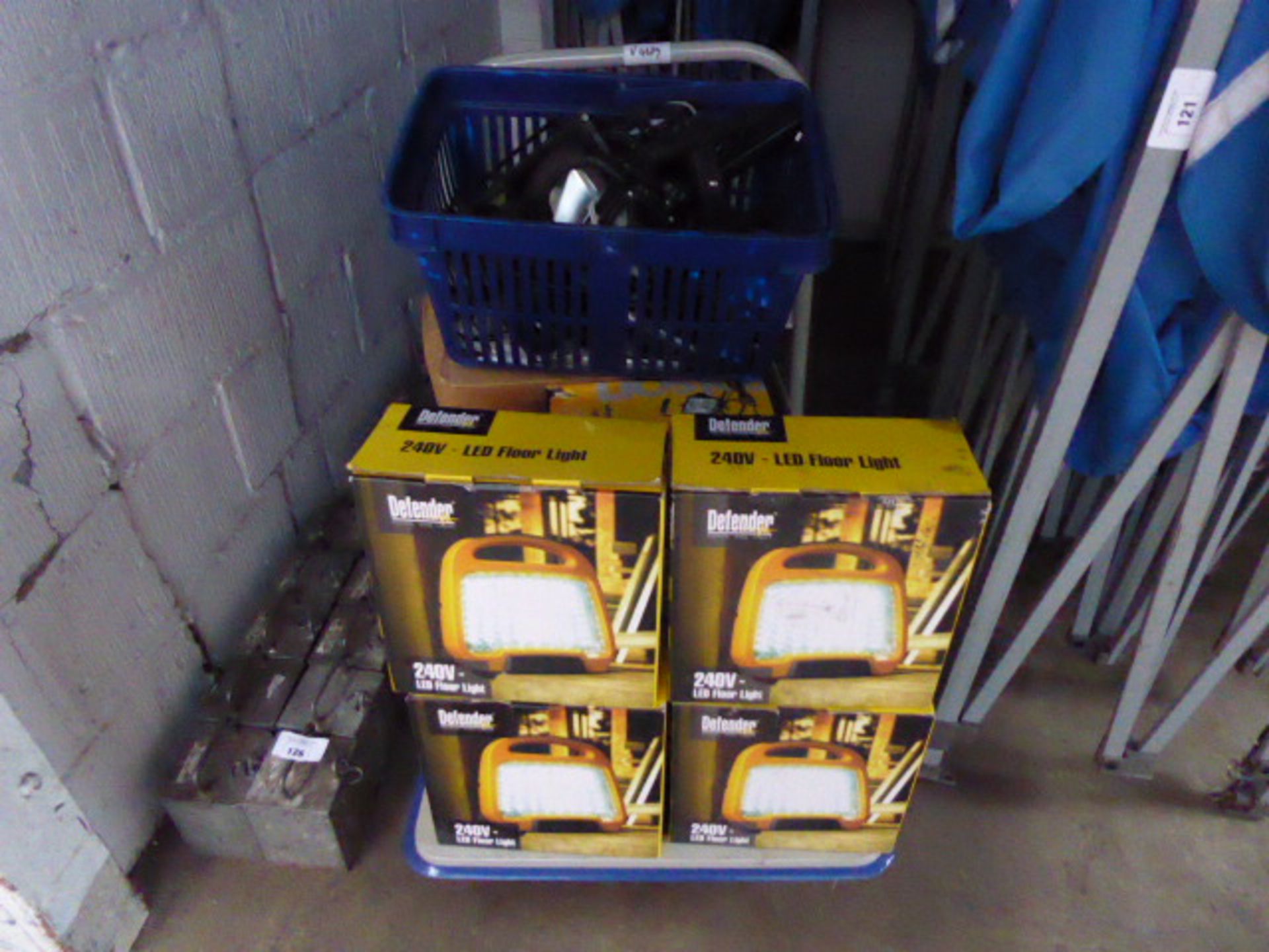 Platform trolley with a large box of Rolson outdoor lighting