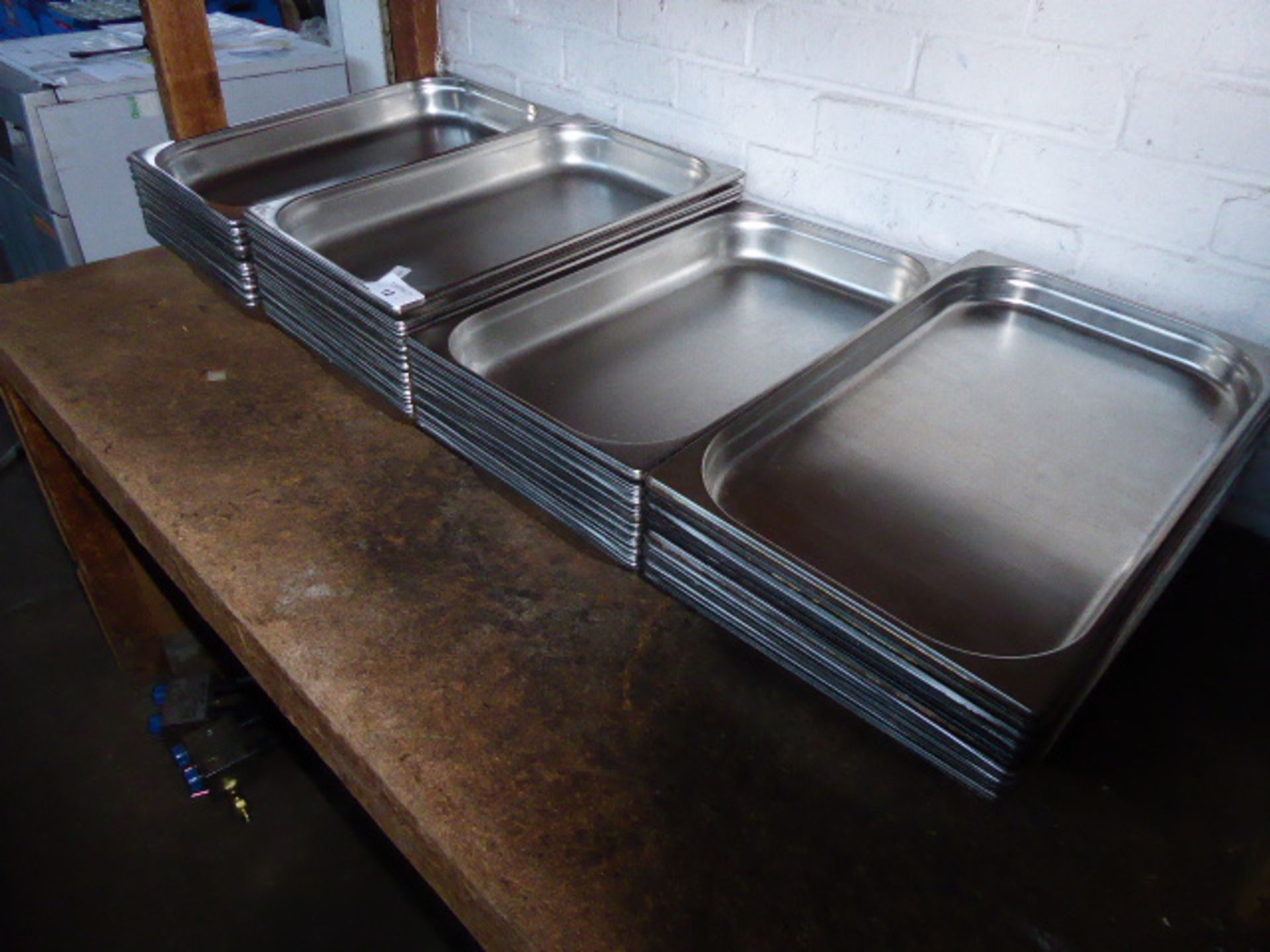 Approximately eighty stainless steel shallow Gastronorm pans - Image 2 of 2