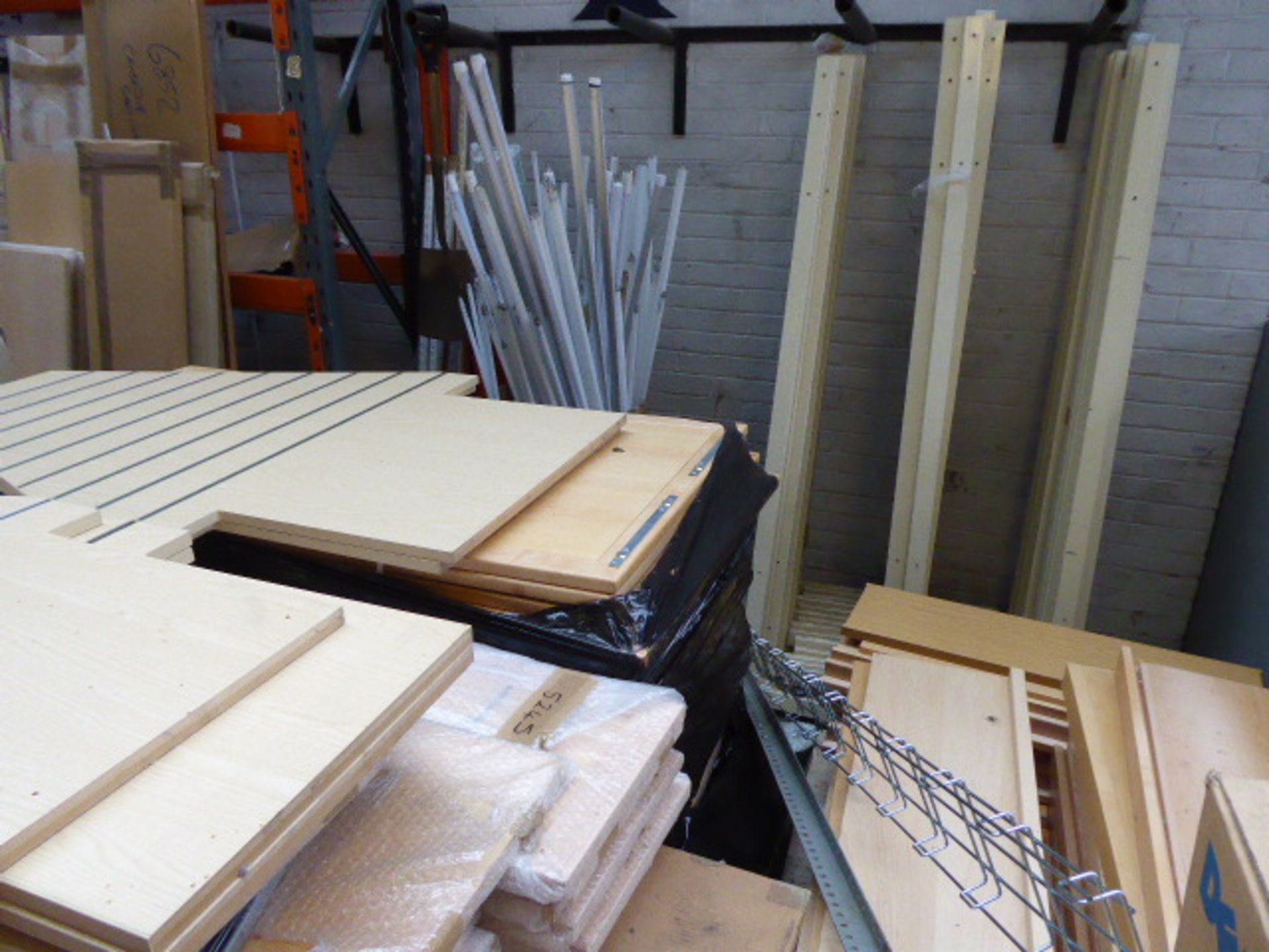 Large quantity of maple library style shelving and component parts. Includes approx. 6 pallets and a - Image 3 of 3