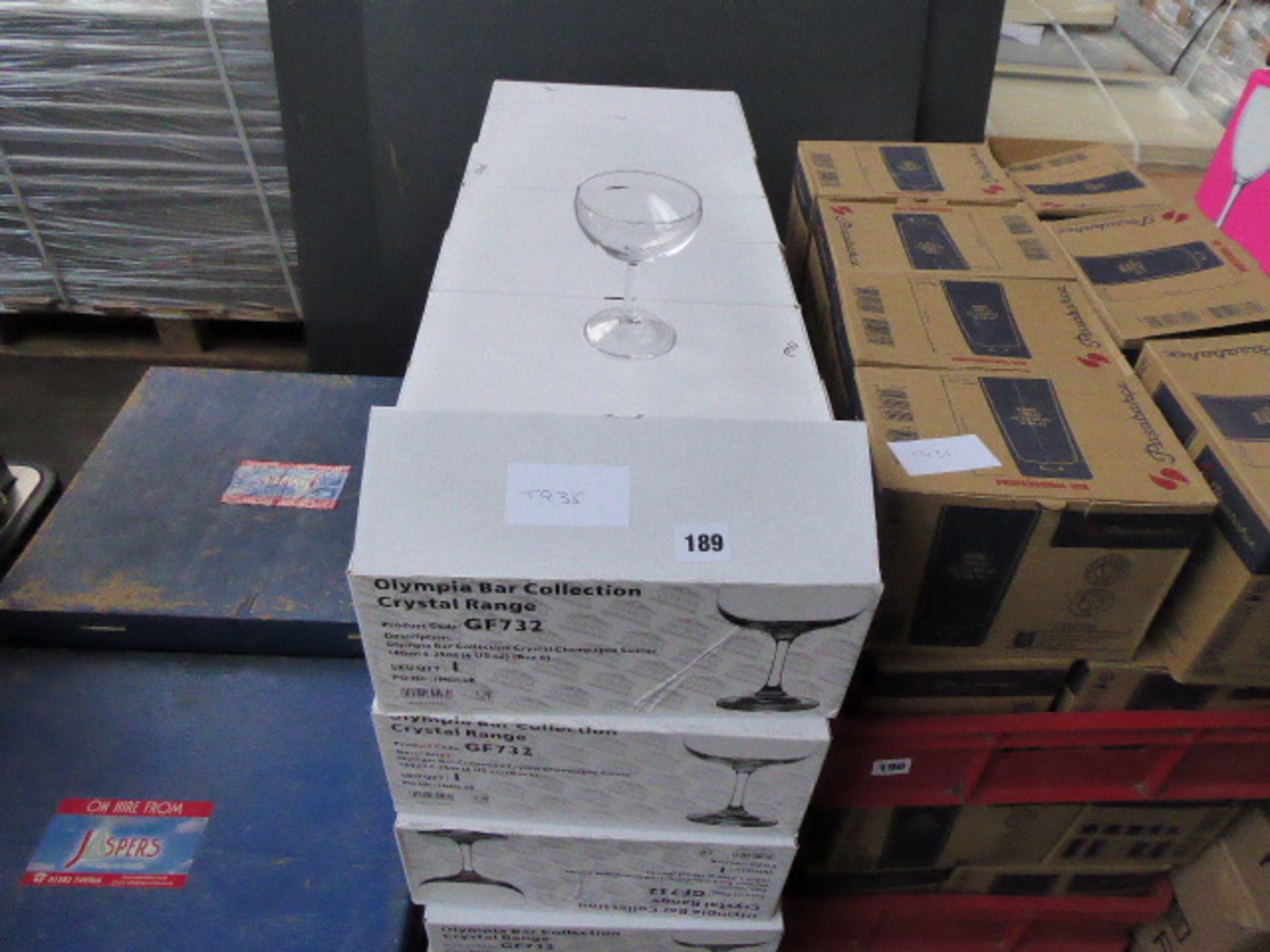 20 boxes of 6 Olympia champagne saucer glasses
