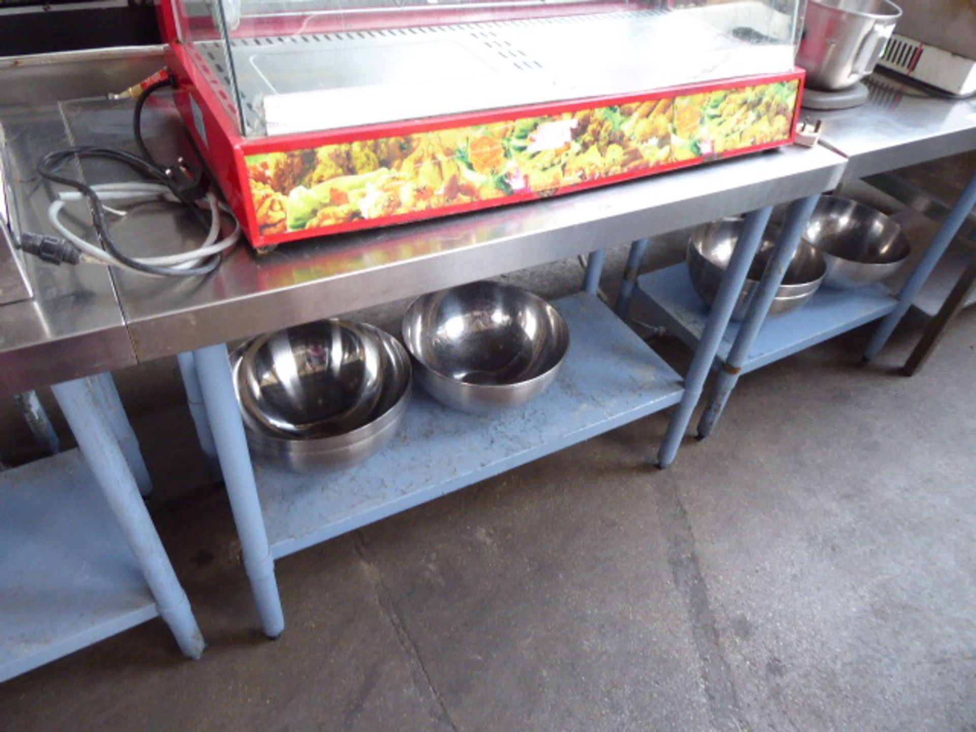 120cm stainless steel preparation table with shelf under