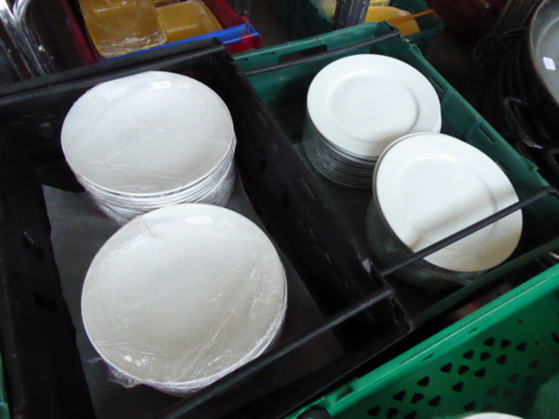 Three pallets of white crockery including a large number of dinner plates, side plates, bowls, - Image 2 of 4