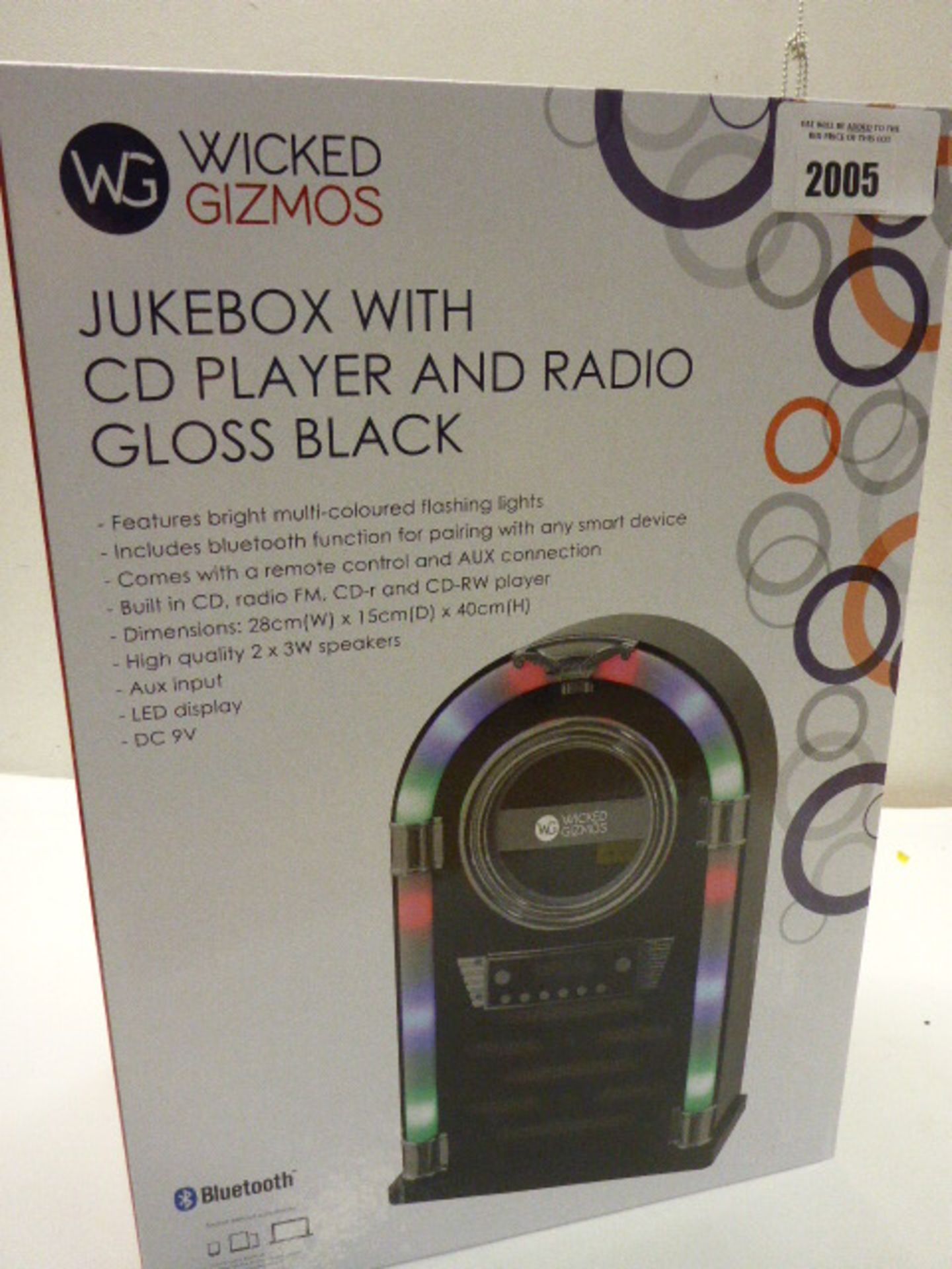 Wicked Gizmos Jukebox with CD player and radio gloss black