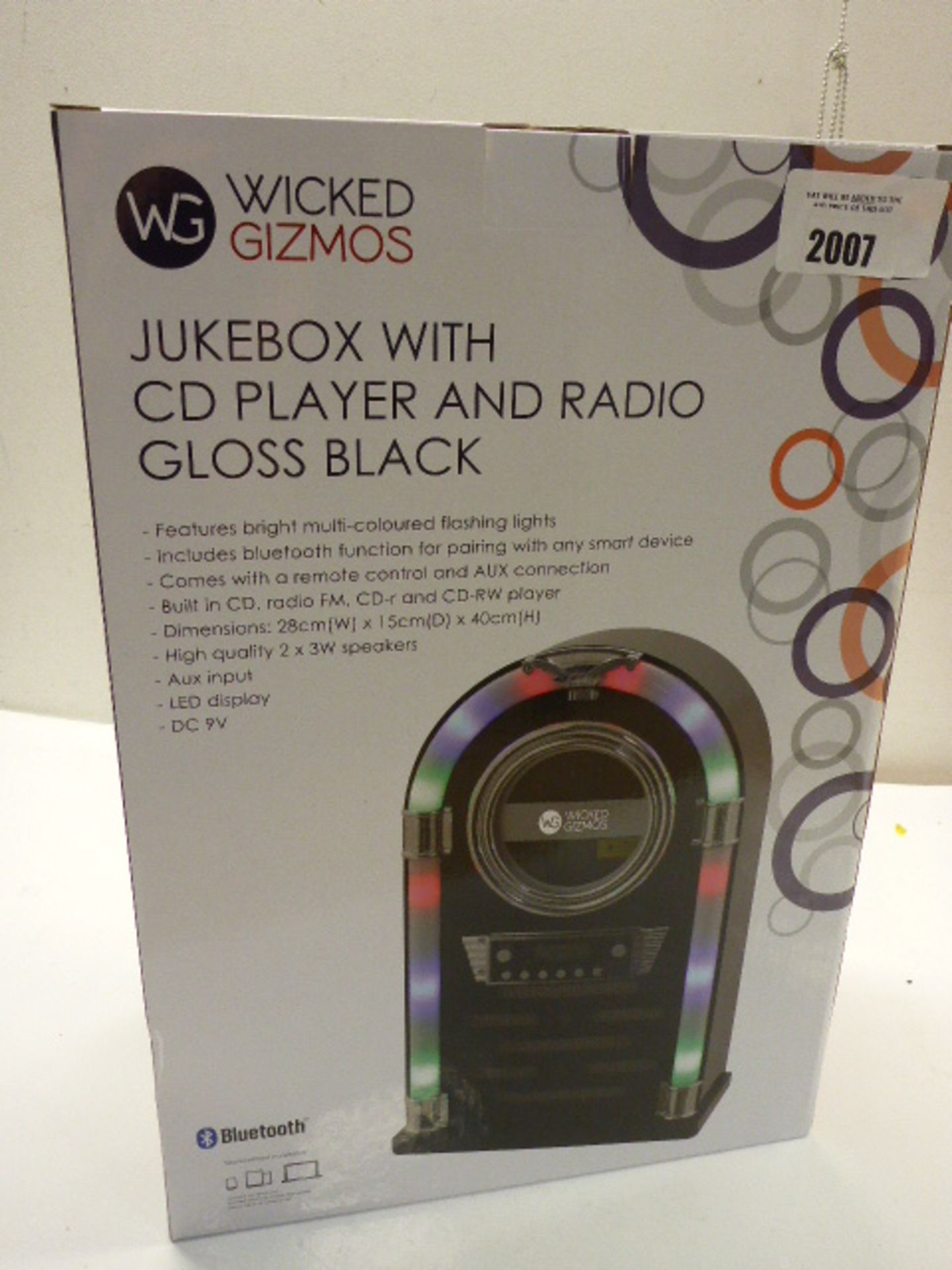 Wicked Gizmos Jukebox with CD player and radio gloss black