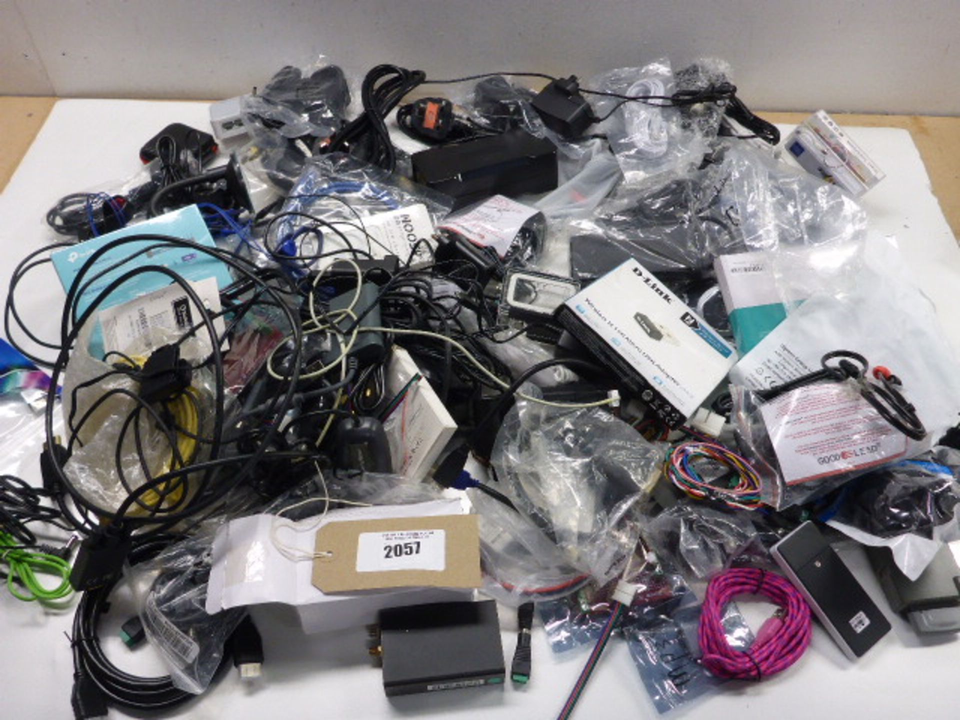 Large bag of mixed IT cabling, peripherals, chargers, etc.