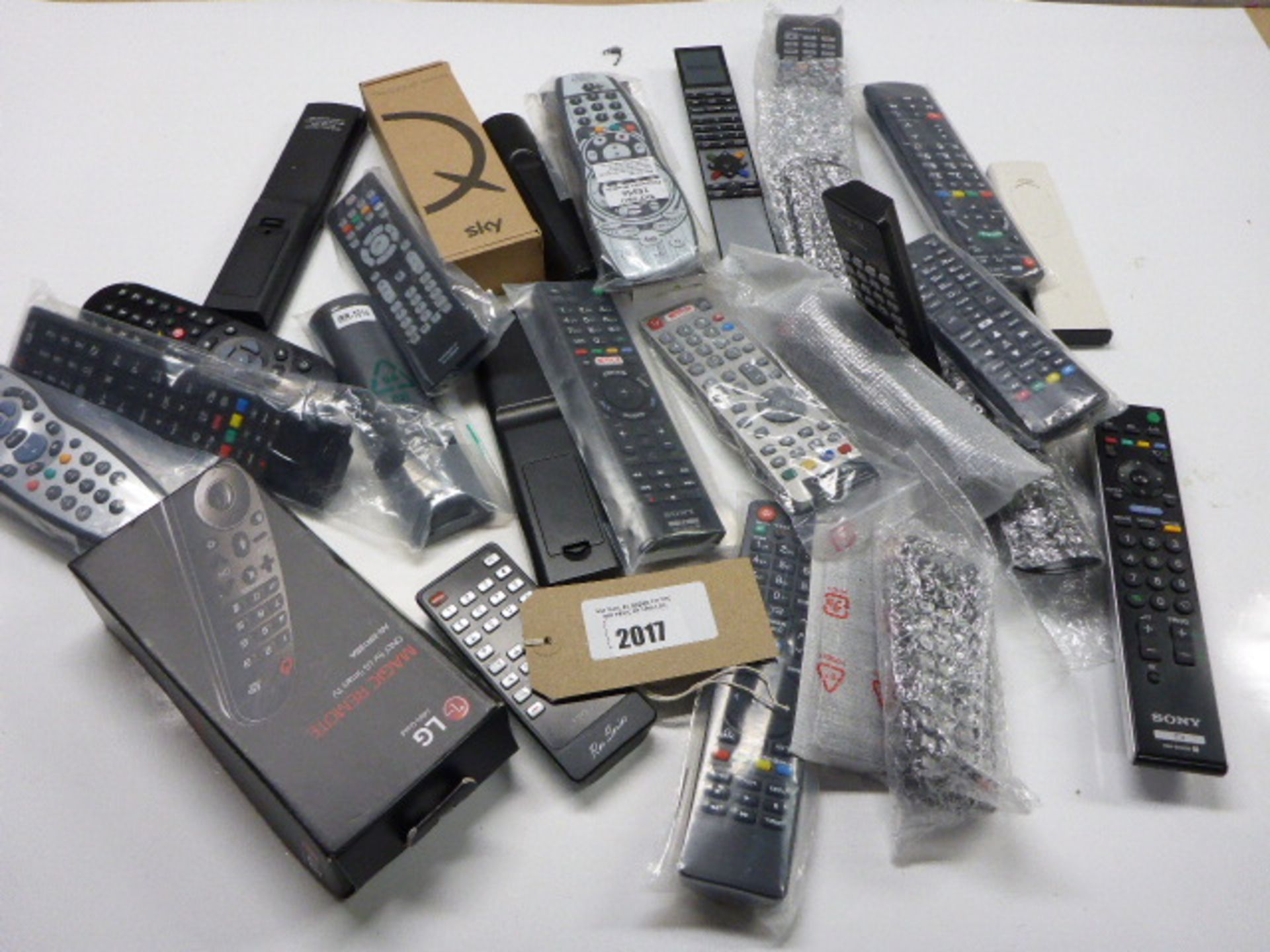 Bag containing quantity of remote controls