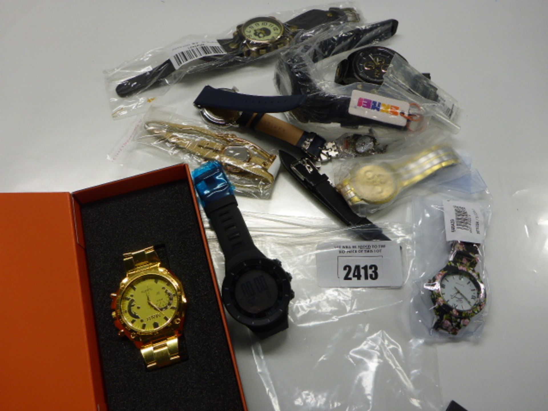 Bag of mixed brand wristwatches, including Kartel, AX, etc.