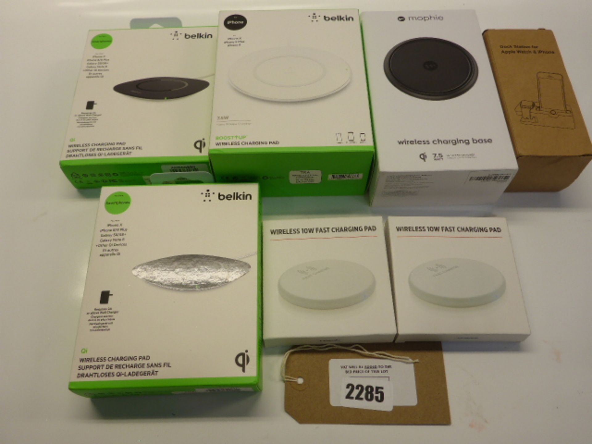 Belkin and Morphie wireless charging pads.